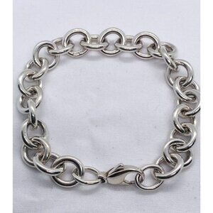 Tiffany & Co Sterling Silver Unisex Rolo Round Link Chain Bracelet Hallmark